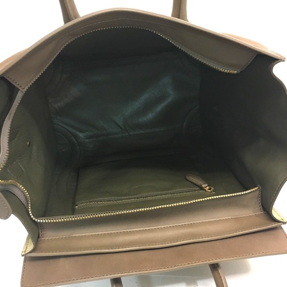 CELINE 165213 Mini Shopper Bag Tote Bag Hand Bag Beige BrownBased - Picture 7 of 9